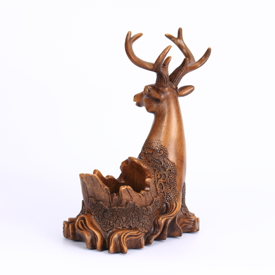 树脂鹿头酒架 开业招财与家居美学的风水之选