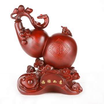 联友厂家直销福禄如意树脂工艺品 仿木纹系列家居摆件的艺术与寓意