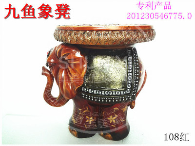 九鱼象凳 树脂雕刻工艺品的灵动之美
